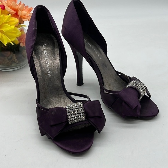 Adrienne Maloof Purple Sparkly Pumps Size 8.5. MCH2729F - Picture 1 of 8